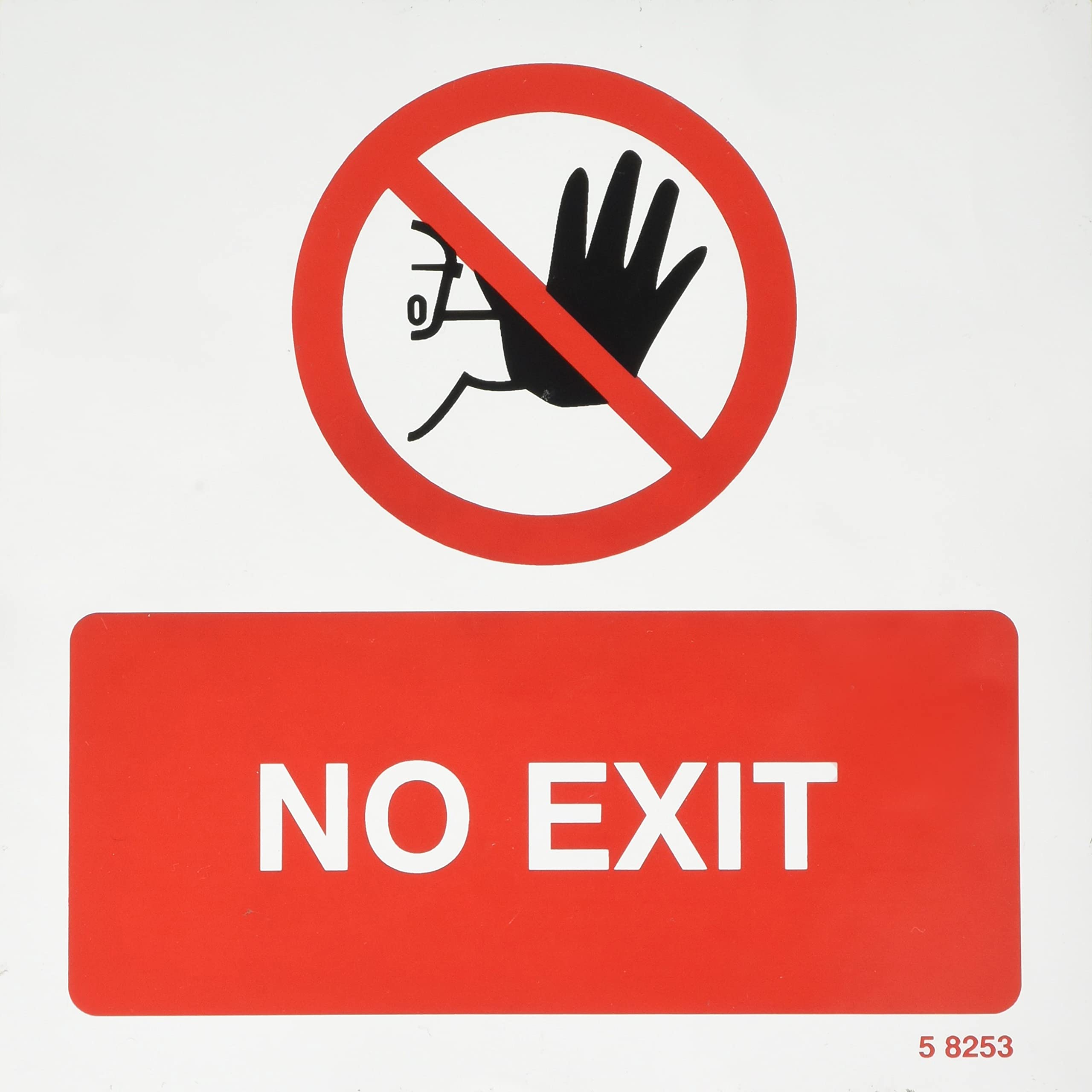 Entrance/No exit Double sided self adhesive window sticker 150x150mm