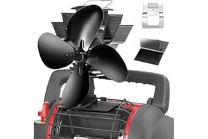 CWLAKON Wood Stove Fan Slot Lock Design with Mounting Bracket for Heaters, Heat Powered Stove Fan for Camping, Picnics, Silent Eco Non Electric Fireplace Fan for Gas, Pellet, Wood Burning Stove