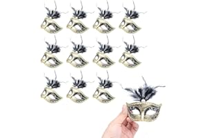 Quligeta Mini Masquerade Mask Party Decorations Mardi Gras Small Venetian Carved Mask Decor