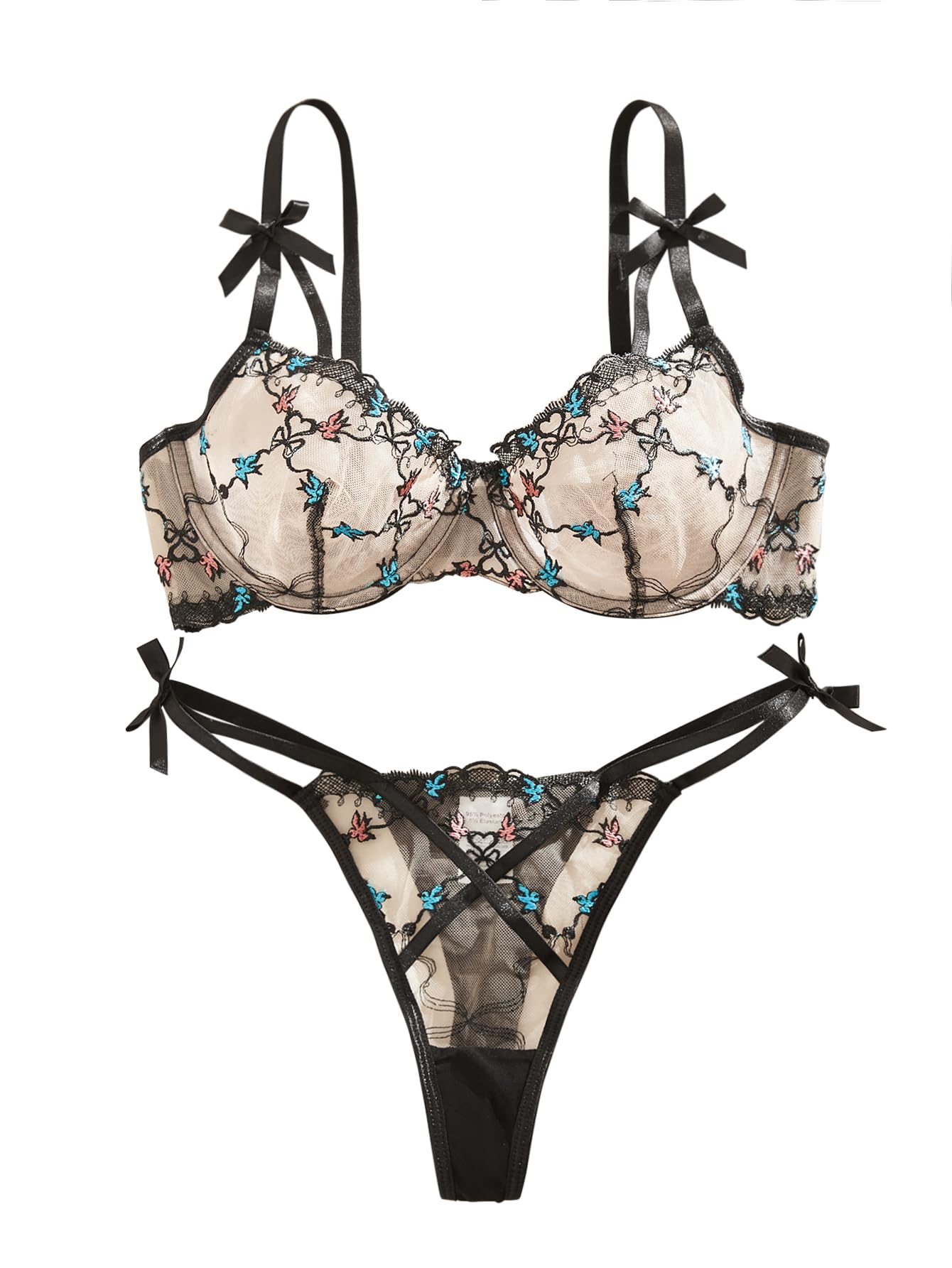 Lilosy Sexy Cute Underwire Push Up Strappy Heart