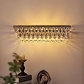 Wellmet Bathroom Vanity Light Fixtures Over Mirror 4 Lights Antique Bronze Crystal Bathroom Wall Light Fixtures Dimmable, Far