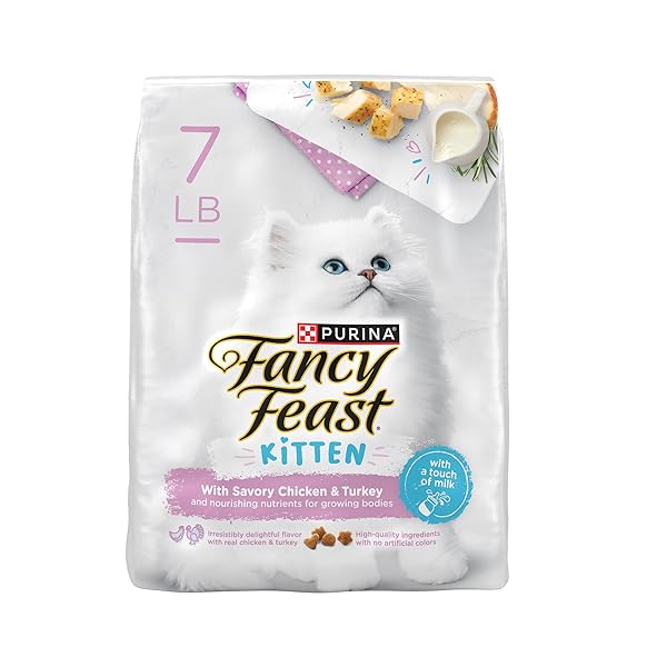 PURINA FANCY FEAST KITTEN WITH SAVORY CHICKEN AND TURKEY KITTEN DRY FOOD – 7 LB. BAG