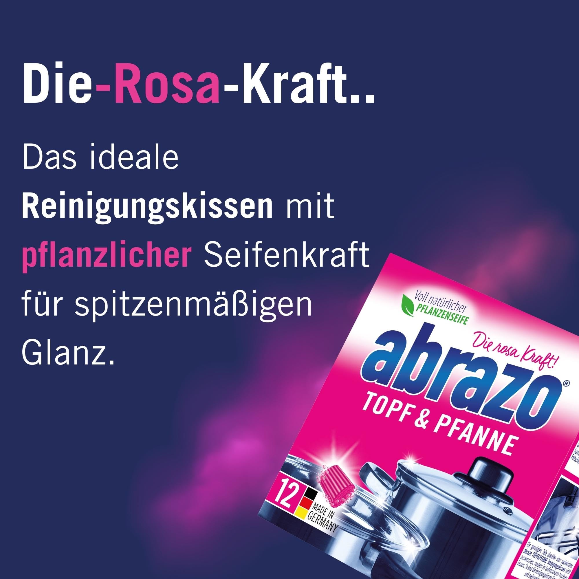 abrazo Topf & Pfanne - 12 Reinigungskissen für Töpfe, Grill & Backofen, Spülschwamm mit veganer Pflanzenseife, Küchenschwamm, Reinigungsschwamm 5