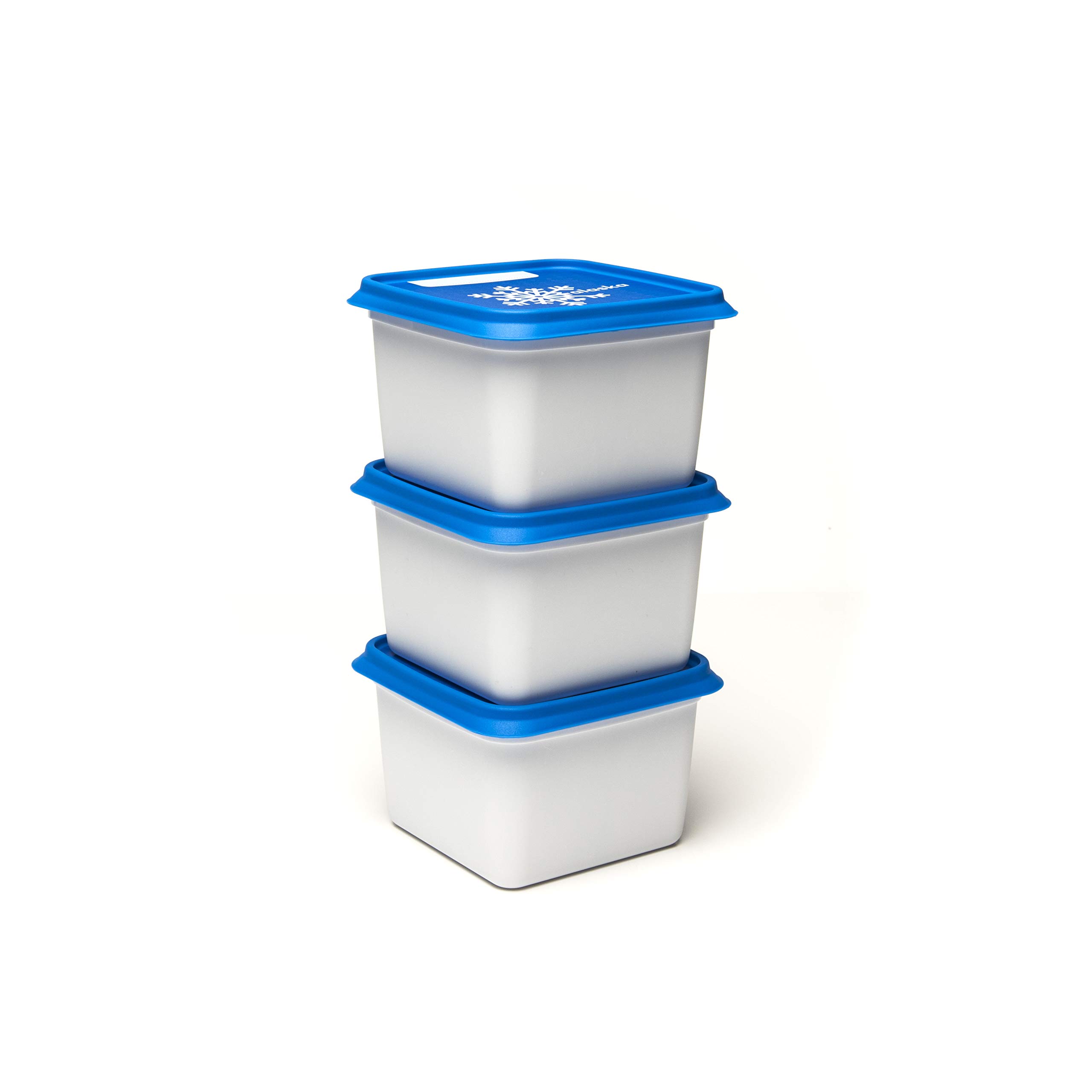 Amuse Alaska Square/Rectangular Freezer Container Set, white/blue, 3 x 750 ml