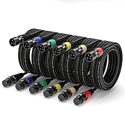 EBXYA XLR Cables 25ft 6 Pack - XLR Male to Female 3