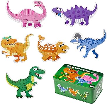 Comius Sharp Puzzle de Madera, 6 Pack Rompecabezas Puzzle Juguetes Bebes para Niños de 1 2