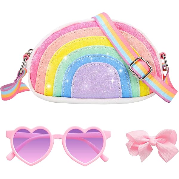 Amazon.com: AACKS Girls Crossbody Bag - Trendy Rainbow Purse with