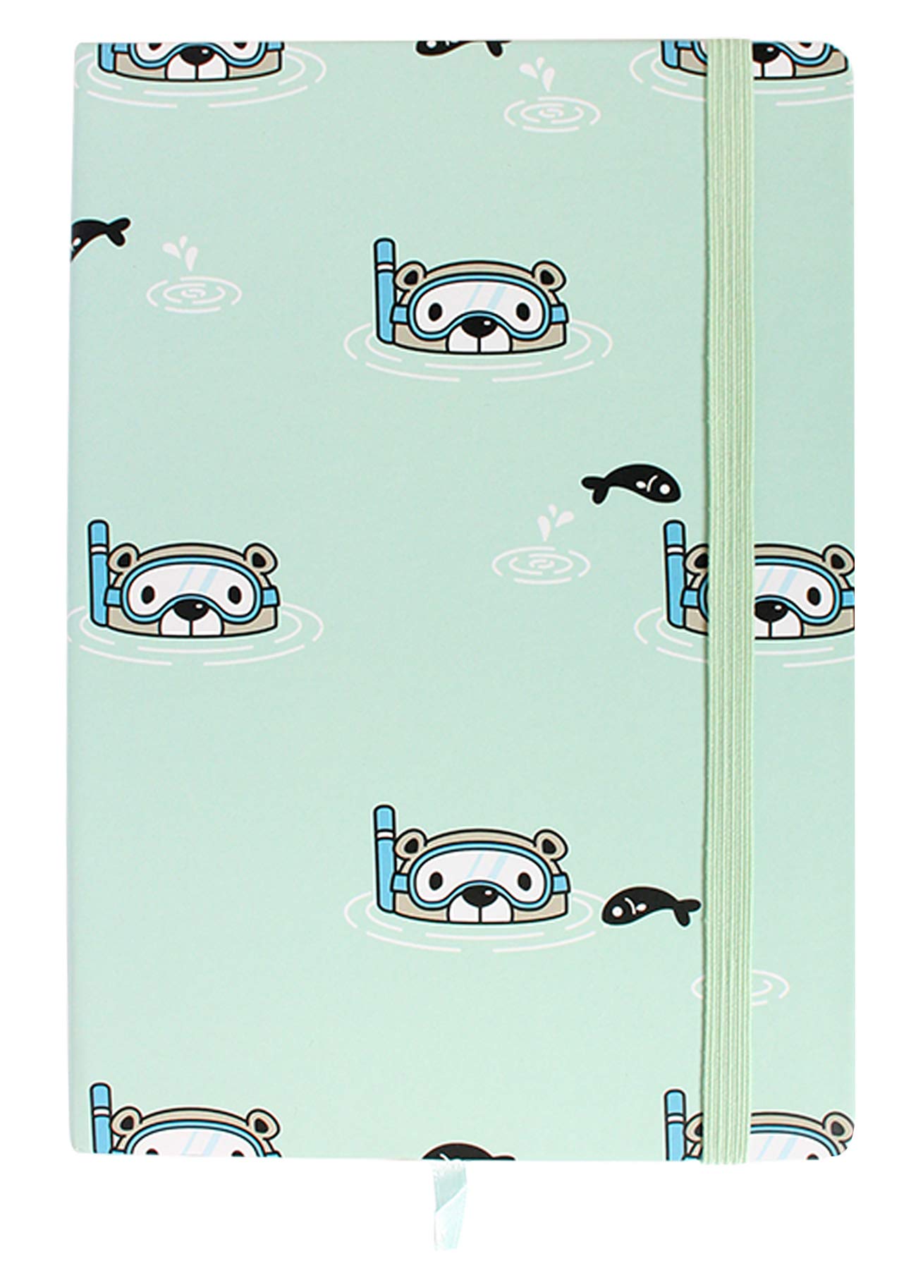 Emartbuy Polar Bear Hard Cover Exercise Book Diary Notebook Notepad Writing Journal Ruled A5 Size 96 Sheets (192 Pages) - Sea Green