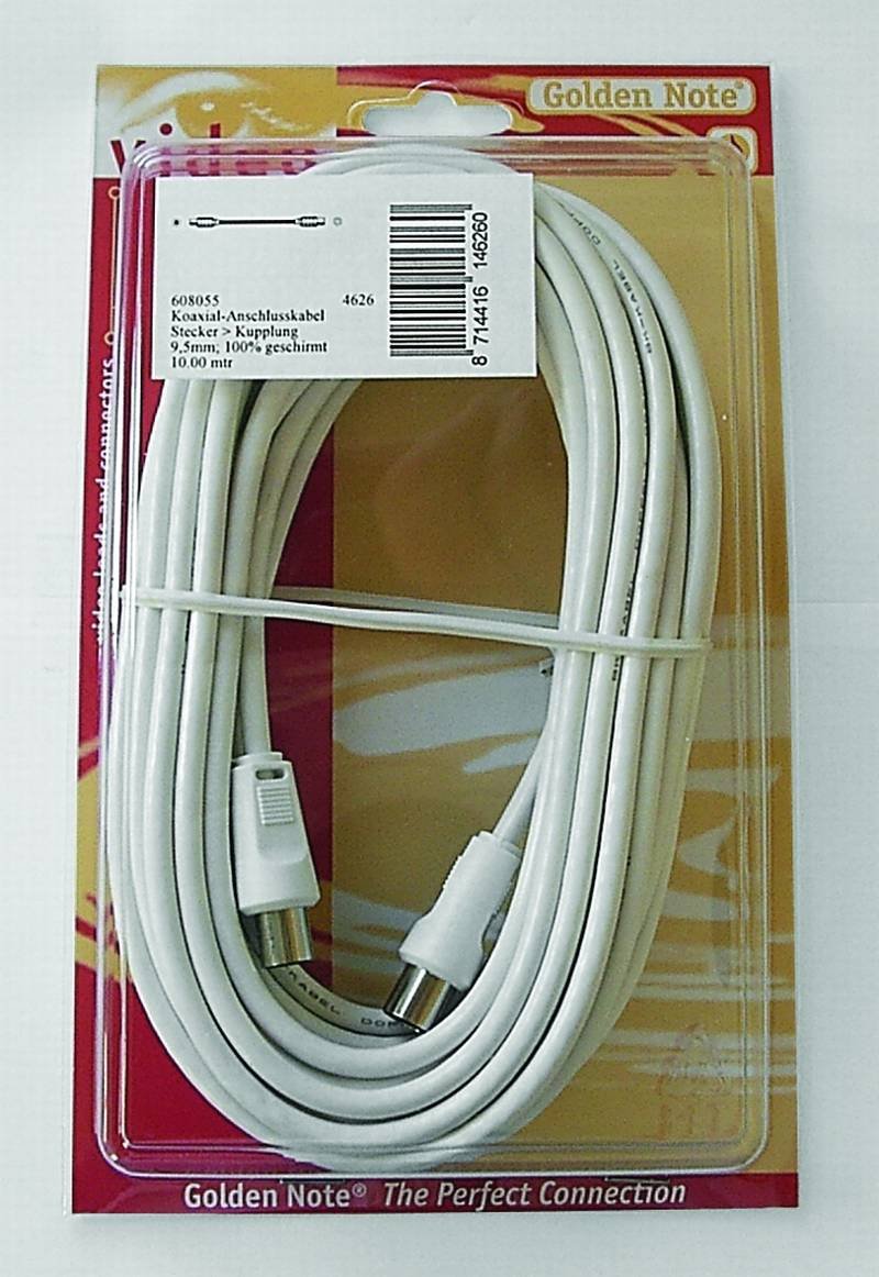 Vse 608055 10 m Alansch Closure Cable, 85 dB, 10 m Länge, GNB, 64 x 100 Percent Geschimrt 0, 12 mm, white