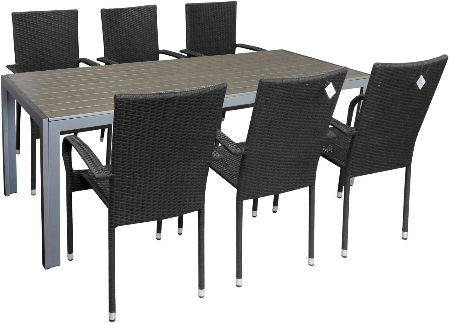 Multistore 2002 7tlg. Gartengarnitur Gartenmöbel-Set Gartentisch mit