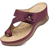 SHIBEVER Women's Wedge Sandals Platform: Comfortable Dressy Summer Casual Slip-On Flip Flops Women Sandals