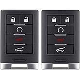Keyless Entry Smart Remote Key Fob Fits with Cadillac SRX 2010 2011 2012 2013 2014 2015 ATS XTS 2013-2014 ELR 5 Button NBG009768T (Pack of 2)