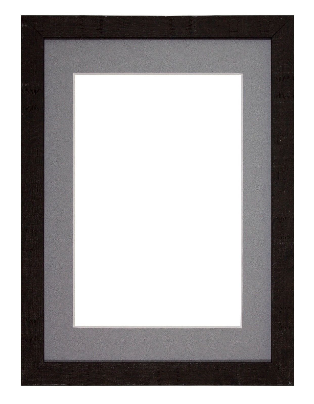 Memory Box Deep Rustic Range Photo frame/picture frame/poster frame with Bespoke Mount with an MDF backing board - Black Frame with Grey Bespoke Mount - 20"x16" for A3 pictures
