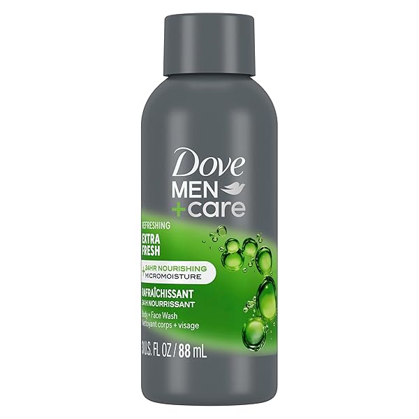 DOVE MEN + CARE REFRESHING EXTRA FRESH WITH 24-HOUR NOURISHING MICROMOISTURE TECHNOLOGY BODY WASH FOR MEN 3 OZ