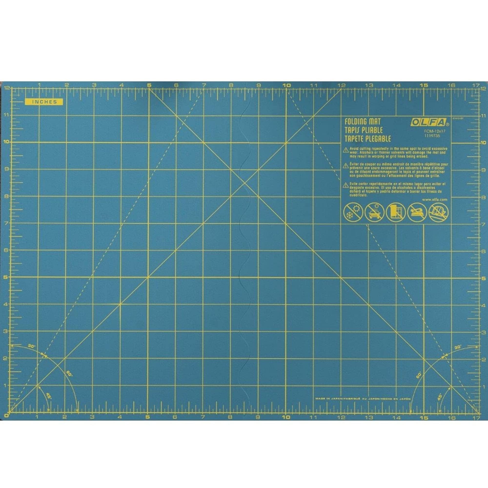 Olfa Plastic Folded Cutting Mat-12-Inch x 17-Inch