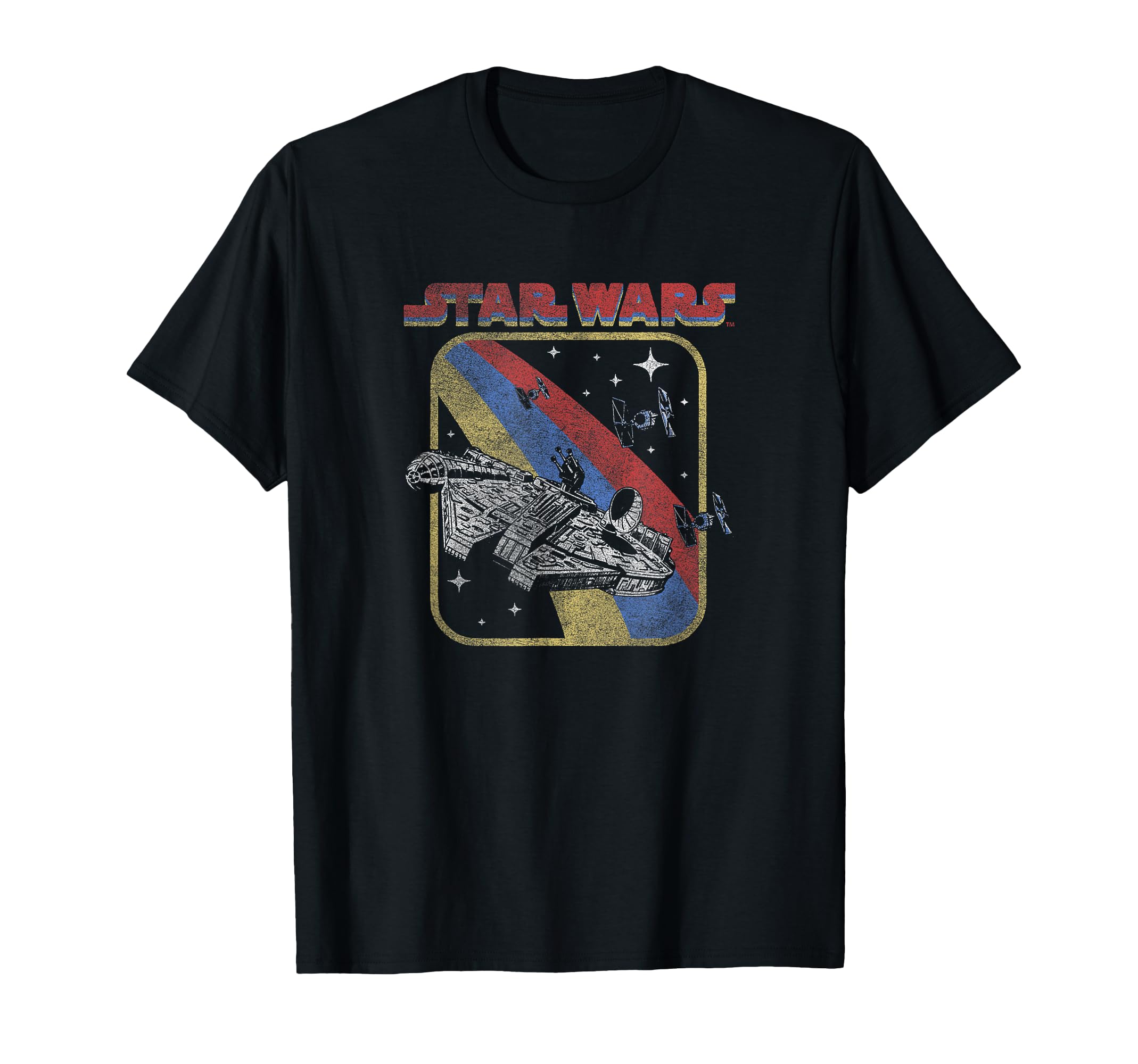 Star Wars Retro Millennium Falcon Galaxy Space Fight T-Shirt