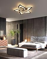 YUNLONG Smart Ceiling Fan with Lights Alexa Google Assistant Black view 8