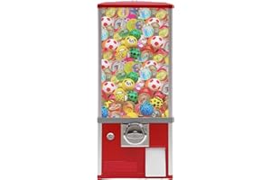 sjcdicnj Vending Machine Commercial Gumball Machine, 25 Inch Huge Toy Capsule Vending Machine Dispenser Prize Machine Candy Machine for Business,Capsules Gumballs(4 25-Cent） (Red)