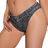 Dxyufazhe Women's Sexy Low Rise Booty Denim Shorts Stretchy Jeans Shorts Mini Hot Pants