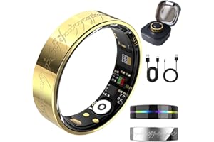 MUMUCREAM Ultra Smart Ring for Women Men,Health Fitness Tracker with Sleep/Blood Pressure/Oxygen Monitoring, Heart Rate & Activity Tracking,IP68 Waterproof, 5+Day Battery,No Subscription Fee 1-Gold 10