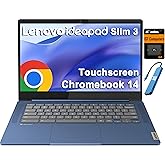 Lenovo Chromebook 14 Laptop (14" FHD Touchscreen, 8-Core 2.0GHz Processor, 4GB RAM, 128GB (64GB eMMC + 64GB SD Card)) Anti-Glare, 13-Hr Long Battery Life, Webcam, IST HUB, Chrome OS w/Google AI, Blue