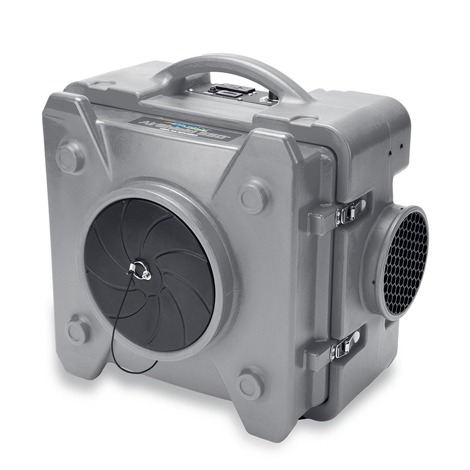 BlueDri Air Shield 550 HEPA Air Scrubber, Water Damage Restoration Equipment Air Purifier, Covers 1400 Sq. Ft, Daisy Chain Capable, For Commercial Use, Gray, BD-AS-550