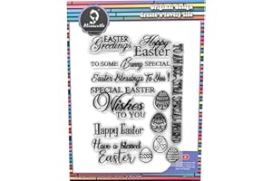 Alinacutle Easter Greetings Clear Stamps, Silicon Stamp,Paper Craft Ink Stamps,Scrapbooking and Album, Handmade Card Transparent Stamps