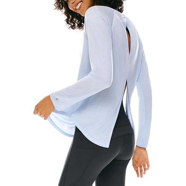thumbnail image 2 of Orolay Women's Workout Long Sleeve Tops Lightweight Loose Fit Yoga T-Shirts UV Protection Outdoor Hiking Gym Clothing White Small 2 of 12