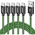 USB C Cable [3ft, 5-Pack], CLEEFUN USB to USB C Cable, Type C Cable Fast Charge Braided Charger Cord for iPhone 16 15 Pro Max