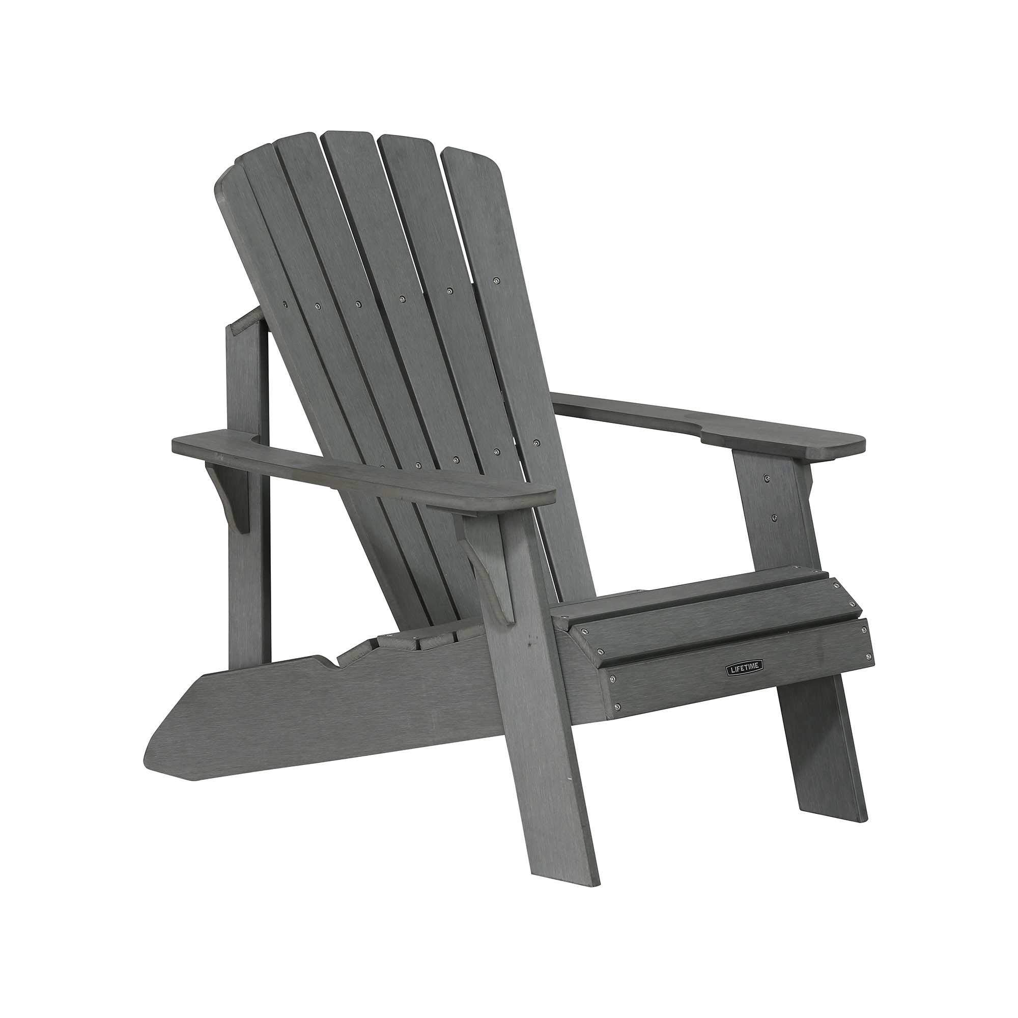 Lifetime Adirondack Chair Faux Wood Weather Resistant Gray Outdoor
