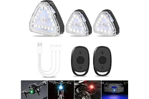 LECART Wireless Strobe Light with Remote 7 Colors Rechargeable Flashing Lights Magnetic Led Anti-Collision Lights for Car Motorcycle Bike Truck Boat Safety Warning Light 3 Pcs