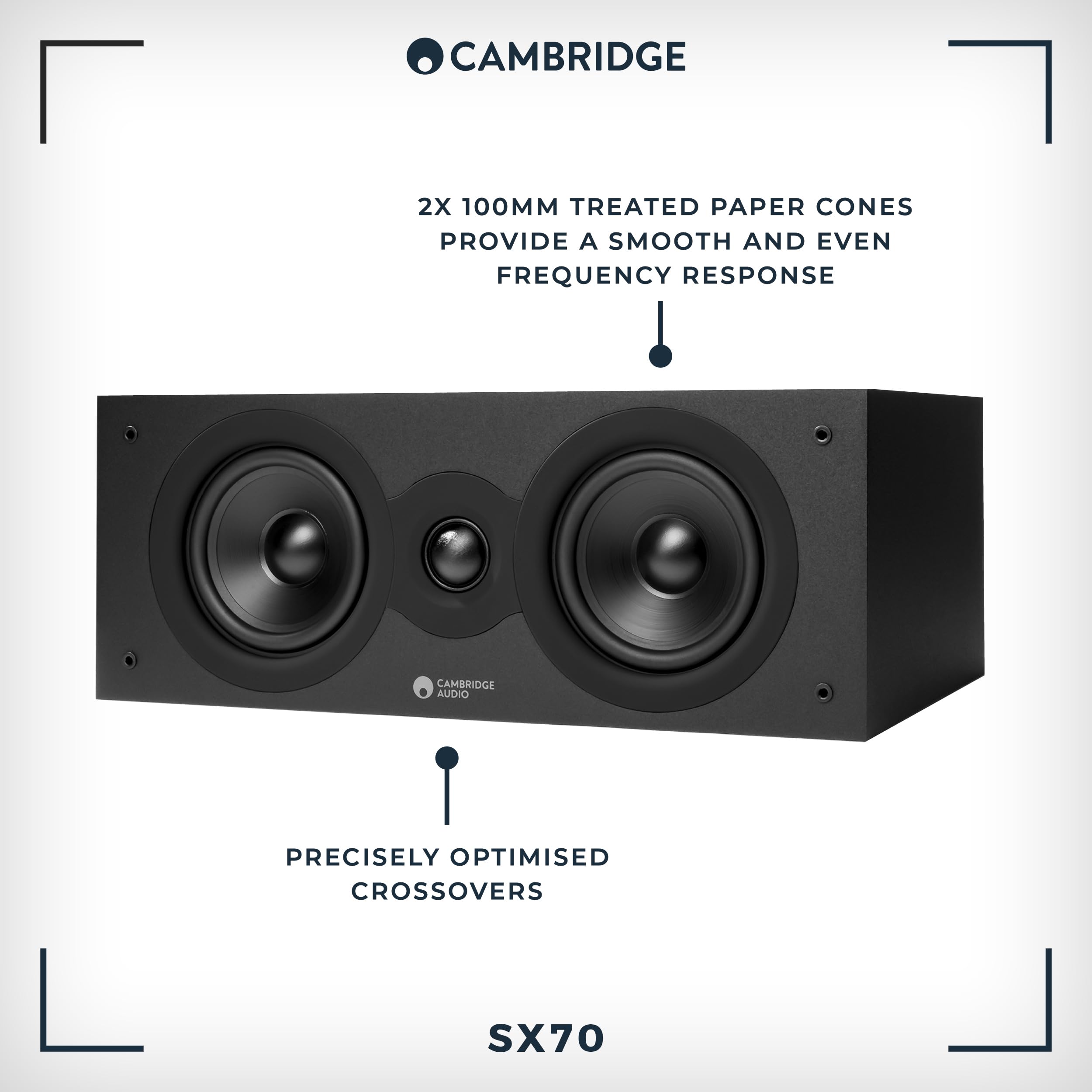 Cambridge Audio SX Series SX70 Centre Speaker (Matte Black)