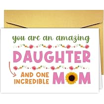 Amazon.com : Supoeguk Cute Flower Mother's Day Card for Daughter ...