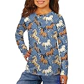 Rweroyiu Girls Long Sleeve Shirts Athletic T Shirt Casual Top Soft Gym Yoga Tees Fall Clothes for Spring Loose