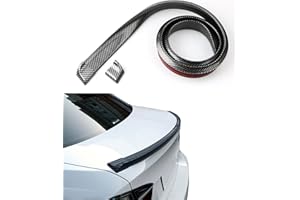 RESWISH ESEWALAS Universal Car Rear Spoiler, Trunk Spoiler Kit, 3D PU Rear Trunk Lip or Roof Spoiler, Punch-Free Installation (Carbon Fiber)