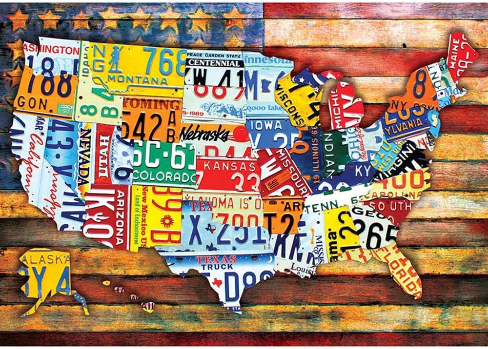 najiaxiaowu Children Jigsaw Puzzle 1000 Pieces Map United States Adults Wooden Puzzle Leisure Creative Puzzle Games Art Toys Puzzles