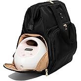 Sarah Wells Norah Breast Pump Backpack for Work & Travel – Insulated Milk Storage, Laptop Sleeve, Stylish Diaper Bag Alternative with Wide-Open Frame – Hands-Free Pumping Bag (Black)