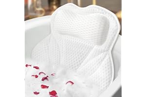 YISPK Bathtub Pillows Bath Pillow Luxury Bathtub Pillows for Back and Neck Support Soft & Comfortable Bath Pillows for Tub 4D Air Mesh Fabric 6 Non-Slip Suction Cups Bathtub Accessories Spa Gifts for Women