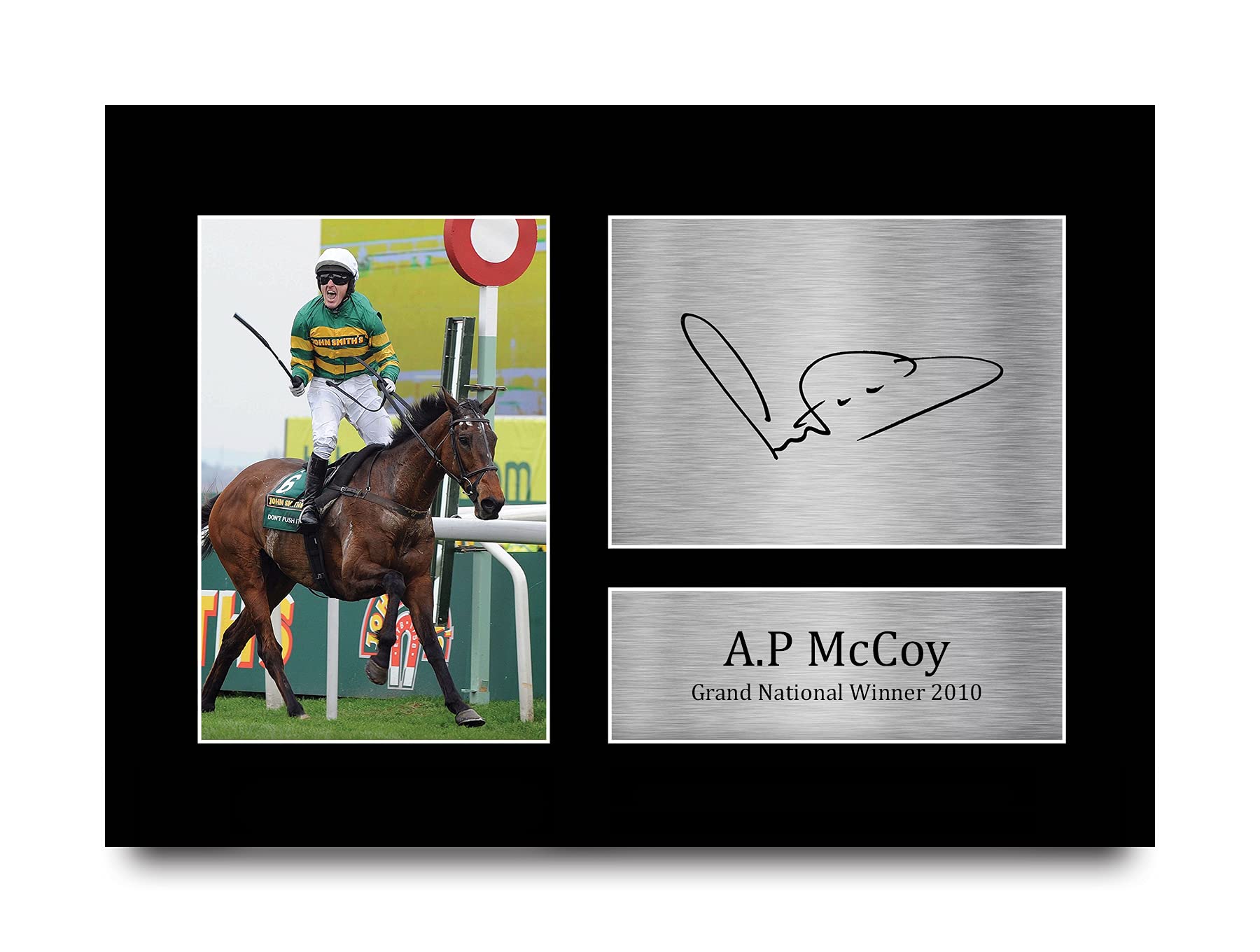 HWC Trading AP McCoy Gift Signed A4 Printed Autograph Grand National Horse Racing Gifts Photo Display — image 1