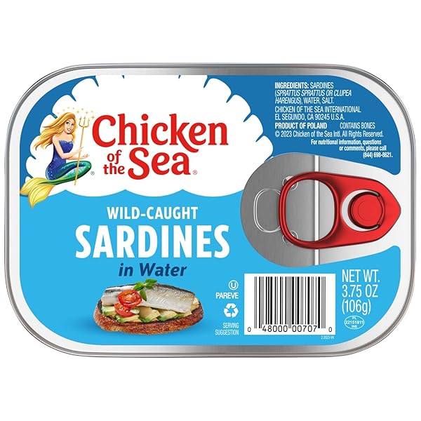 CHICKEN OF THE SEA SARDINES IN WATER, 3.75...