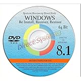 WINDOWS 8.1 ANY Version 64 Bit "HOME" - Repair, Recovery, Restore, Re Install, Reinstall, Re-install & Reboot Fix Boot Disk DVD