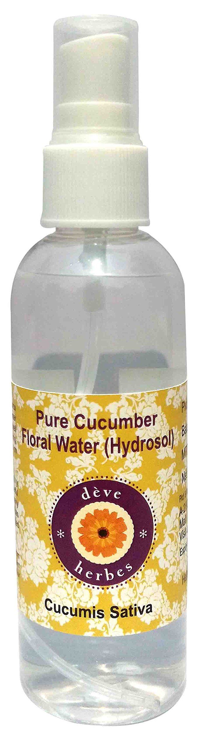 Deve Herbes Pure Cucumber Floral Water (Hydrosol) (Cucumis sativa) 100% Natural Therapeutic Grade 100ml (3.38 oz)