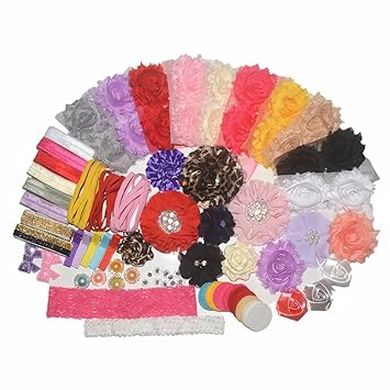 Amazon Com Beron 89pcs Headband Kit And Diy Headband Kit Chiffon