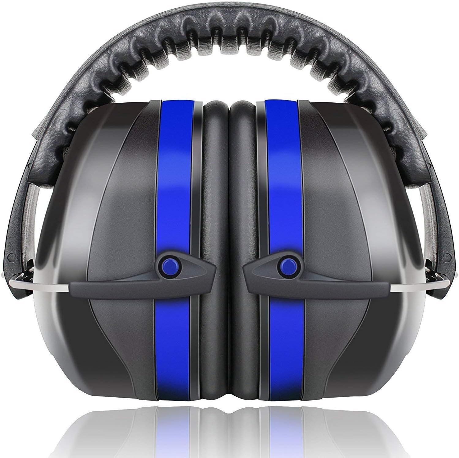 Fnova Lattissim 34dB Highest NRR Safety Muffs Defenders for Shooting, Adjustable Headband Ear Protection/Hearing Protector Earmuffs Fits Adults to Kids, Navy Blue