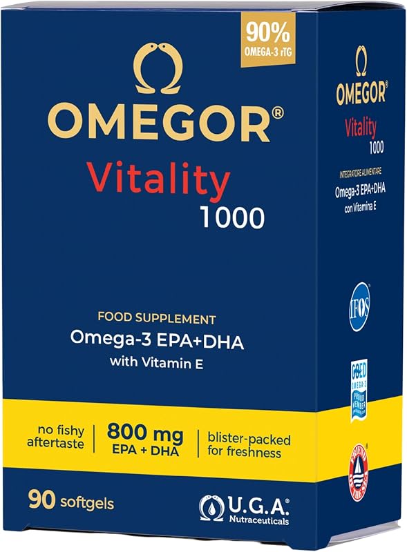 Vitality 1000 | Sehkraft und Gehirnfunktion | Für Erwachsene und Kinder und Personen, die sich nach der Zone-Diät ernähren | Höchste Auszeichnung für Fischölprodukte | Kapseln (90 Stück)