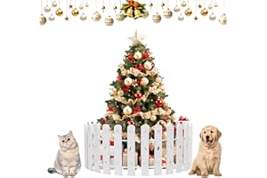 Christmas Tree Fence 28 Pcs White Christmas Tree Gate 16.5inch Tall Outdoor Christmas Decorations Reusable Christmas Tree Fen