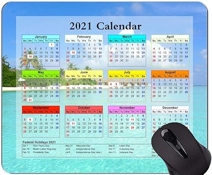 Amazon 休日 夏休みスカイマウスパッドステッチエッジ付きゲーミングマウスパッド21年カレンダー Yanteng マウスパッド 通販