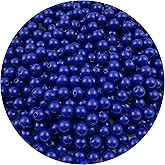 Mulutoo 400Pieces 8MM Acrylic Round Beads Round Acrylic Balls Chunky Beads Smooth Spacer Plastic Pastel Beads Craft Beads for Necklace and Bracelet Making Crafting Supplies(191-deep Royal Blue)