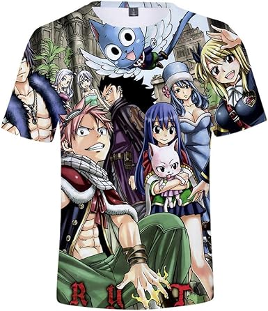 Fairy Tail 3d Imprimé Fashion Manches Courtes T Shirt