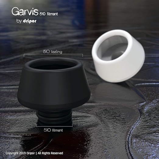 Garvis/510 Delrin (POM) Drip Tip 510 breite Spitze Anschluss Mundstück Derlin (Schwarz)